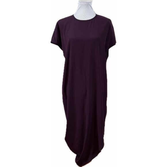 Universal Standard Iconic Geneva Luxe Dress Crepe Crew Neck Plum Purple 6-8 - Picture 2 of 8